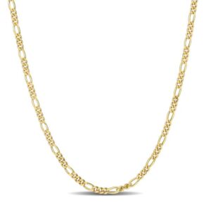 10kt yellow gold 2mm figaro chain with claw catch 22"