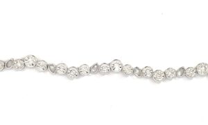14kt white gold diamond illusion circle diamond bracelet tw 1.48cts SI clarity, near colorless with hidden box catch and foldunder safety