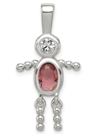 STERLING SILVER BOY CHARM SYNTHETIC ALEXANDERITE STONE