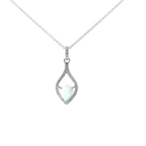 Sterling Silver 1.1mm cable chain with claw catch closure rhod plated 18"
