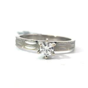 14KT W/G LADIES DIAMOND ENGAGEMENT RING TW 0.22 CTS