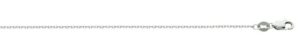 10kt white gold 1.48mm diamond cut cable chain with claw catch closure 16"