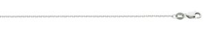 10kt white gold diamond cut 1.5mm cable chain with claw catch closure 20"
