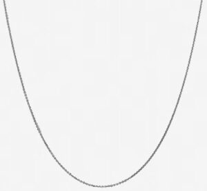 10kt white gold 0.8mm diamond cut cable chain with claw catch closure 16"