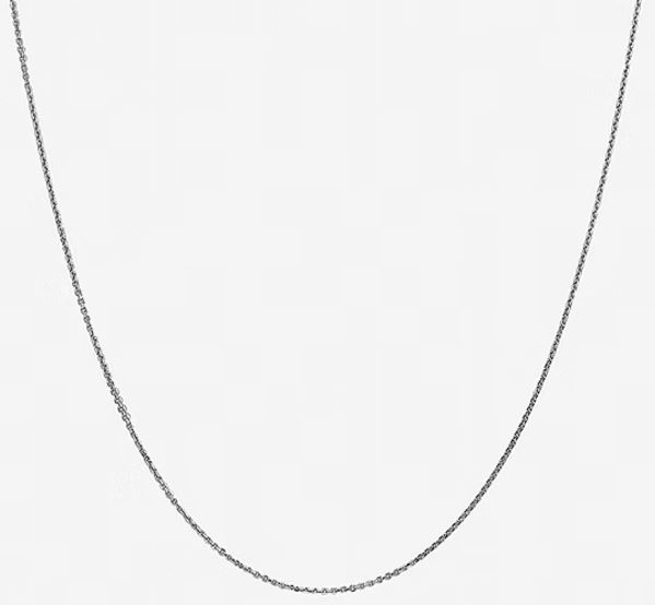 .jpg 10kt white gold 0.8mm diamond cut cable chain with claw catch closure 16"