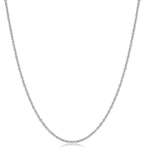 10kt white gold 0.8mm diamond cut cable chain with claw catch 18"