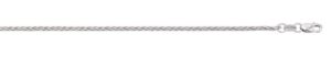 10kt white gold 1.2mm diamond wheat chain claw catch 16"