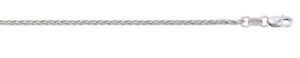 10kt white gold 1.2mm diamond cut spiga chain with claw catch 18"