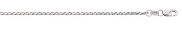 10kt white gold 1.2mm diamond cut spiga chain with claw catch 18"