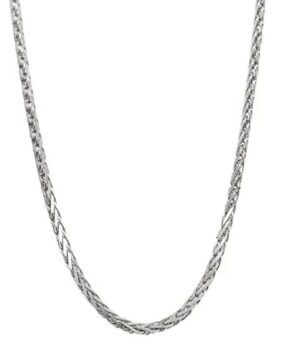 10kt white gold diamond cut 1.00mm spiga chain with claw catch 20"