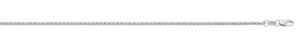 10kt white gold 0.84mm diamond cut round wheat chain with claw catch 16"