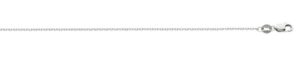 10kt white gold 1.28mm diamond cut cable chain with claw catch 18"