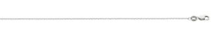 10kt white gold 1.3mm diamond cut cable chain with claw catch closure 20"