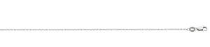 10kt white gold 1.3mm diamond cut cable chain with claw catch closure 22"