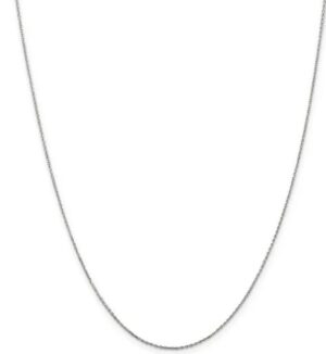 14kt white gold 1.48mm diamond cut cable chain with claw catch 24"