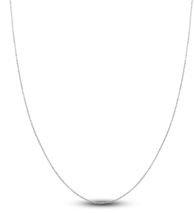 .jpg 14kt white gold 0.8mm diamond cut cable chain with claw catch 18"