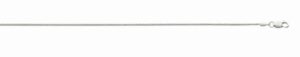 14kt white gold diamond cut solid 1.2mm round wheat chain with claw catch 18" rhod plated