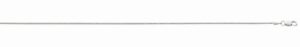14kt white gold rhodium plated 1.2mm diamond cut round wheat chain with claw catch closure 22"