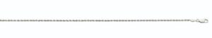 14kt white gold solid 1.5mm dimaond cut rope chain with claw catch closure 16"
