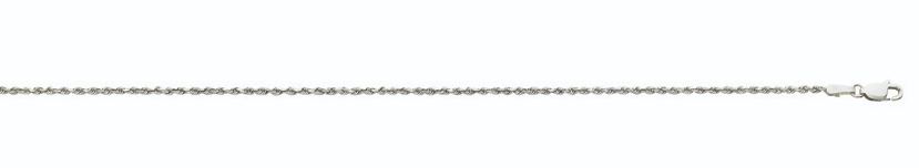 L .jpg 14kt white gold solid 1.5mm dimaond cut rope chain with claw catch closure 16"