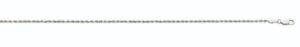 14kt white gold solid 1.90mm diamond cut rope chain with claw catch closure 16"