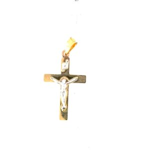 14kt two tone crucifix cross