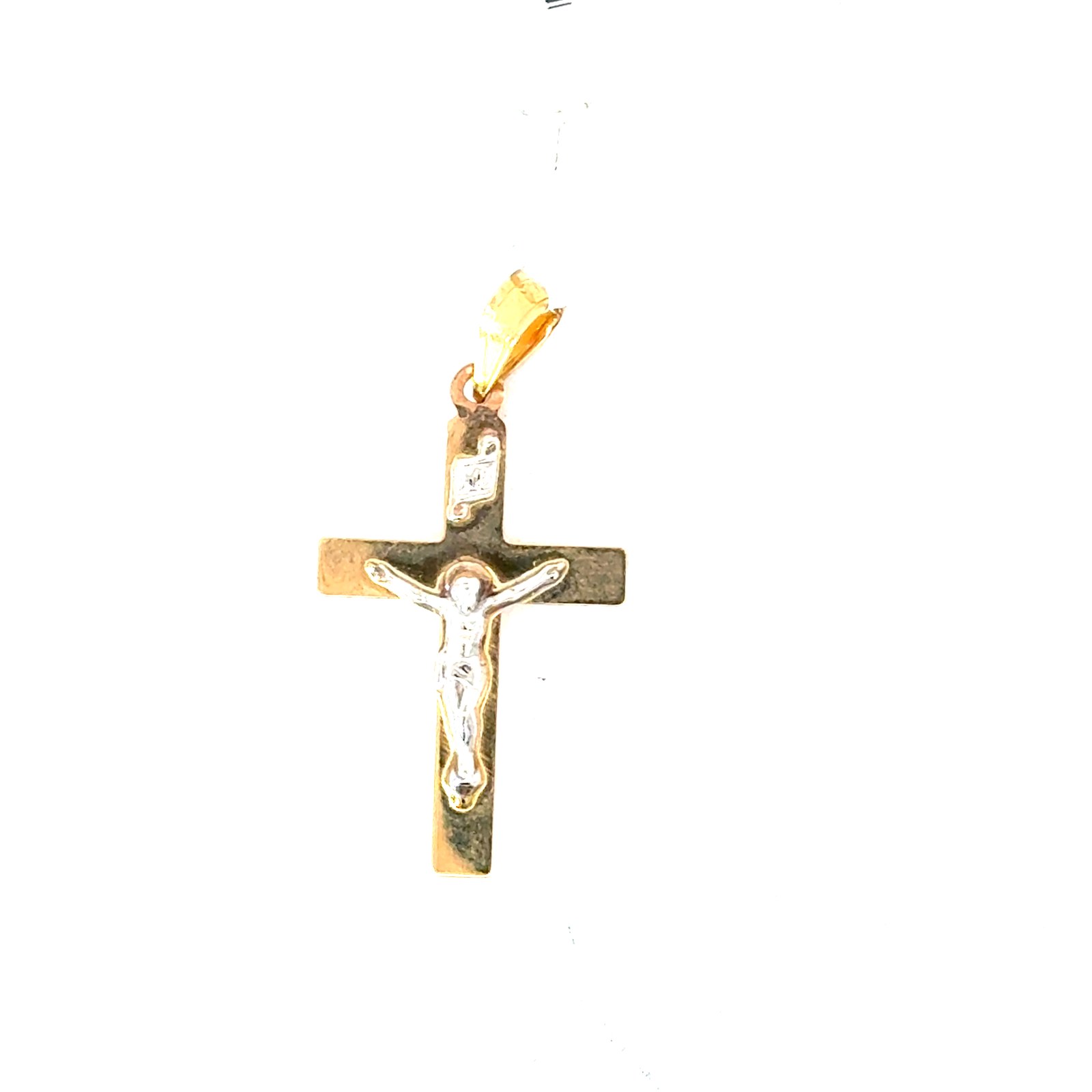 cr .jpg 14kt two tone crucifix cross