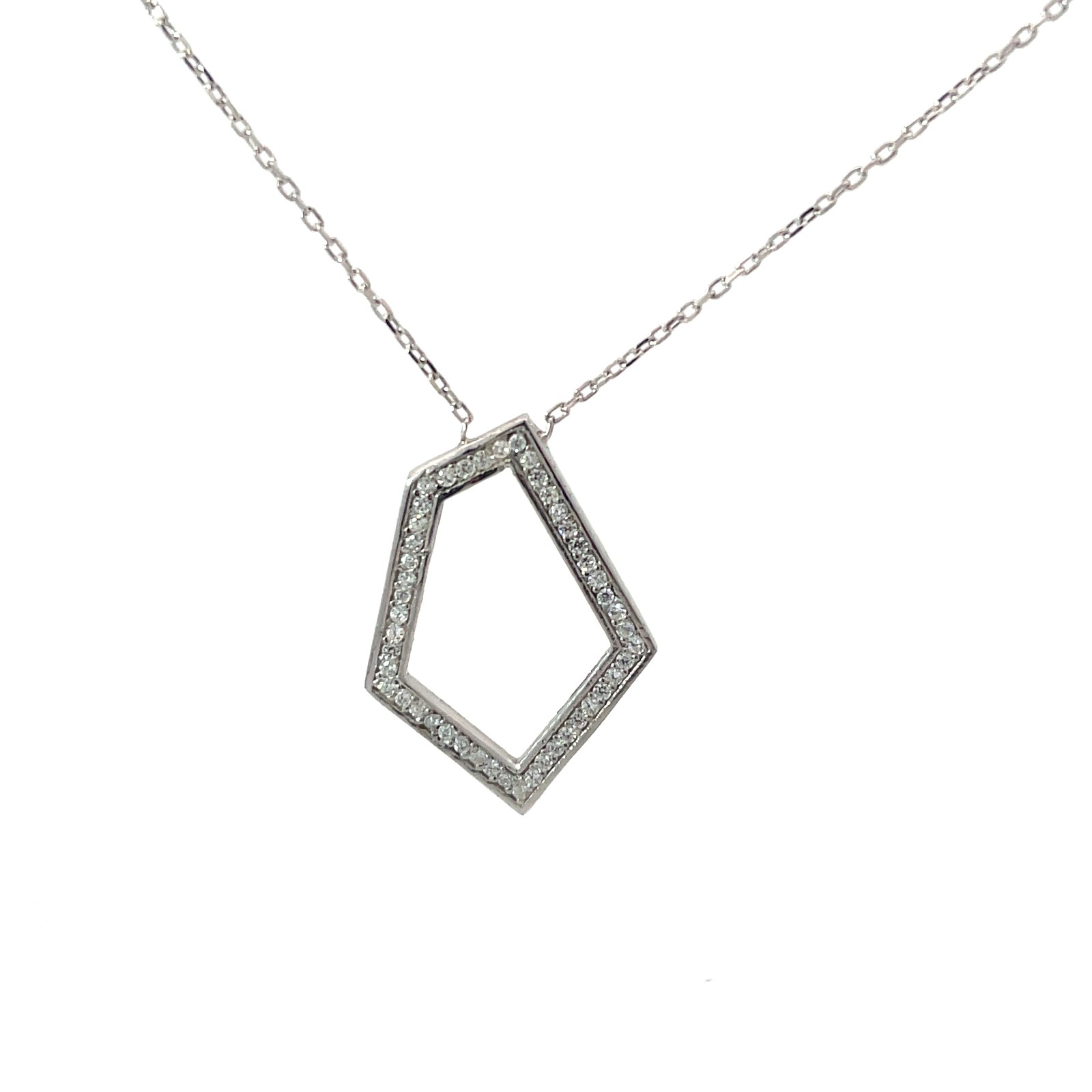 .jpg Sterling Silver cubic zirconia cut out open fashion necklace on adjustable chain