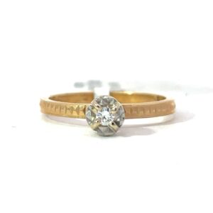14 KT 2 TONE LADIES ILLUSION HEAD DIAMOND ENGAGEMENT RING .7PTS SI/H