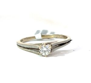 14kt w/g diamond engagement ring tw 0.15 pts full cut