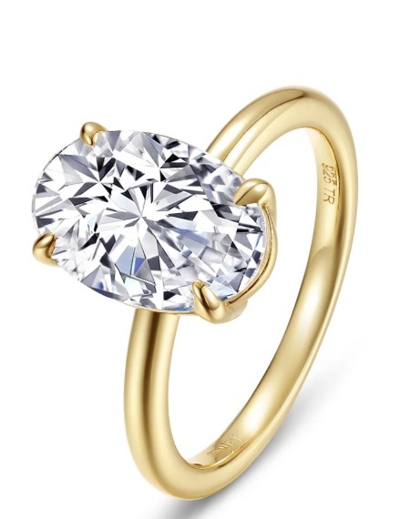.jpg Sterling Silver gold plated 2.99ct oval lassire simulate poise diamond solitaire ring size 7