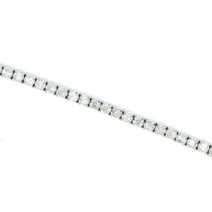 10kt white gold diamond illusion tennis bracelet D tw 3.37cts with foldover safety I1, near colorless I/J