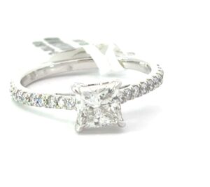 14kt white gold LAB GROWN diamond eng ring C tw 1.00cts tw 1.25cts VS,I IGI certif.