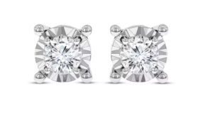 10kt white gold diamond illusin stud earring tw 1/3ct promotional diamonds