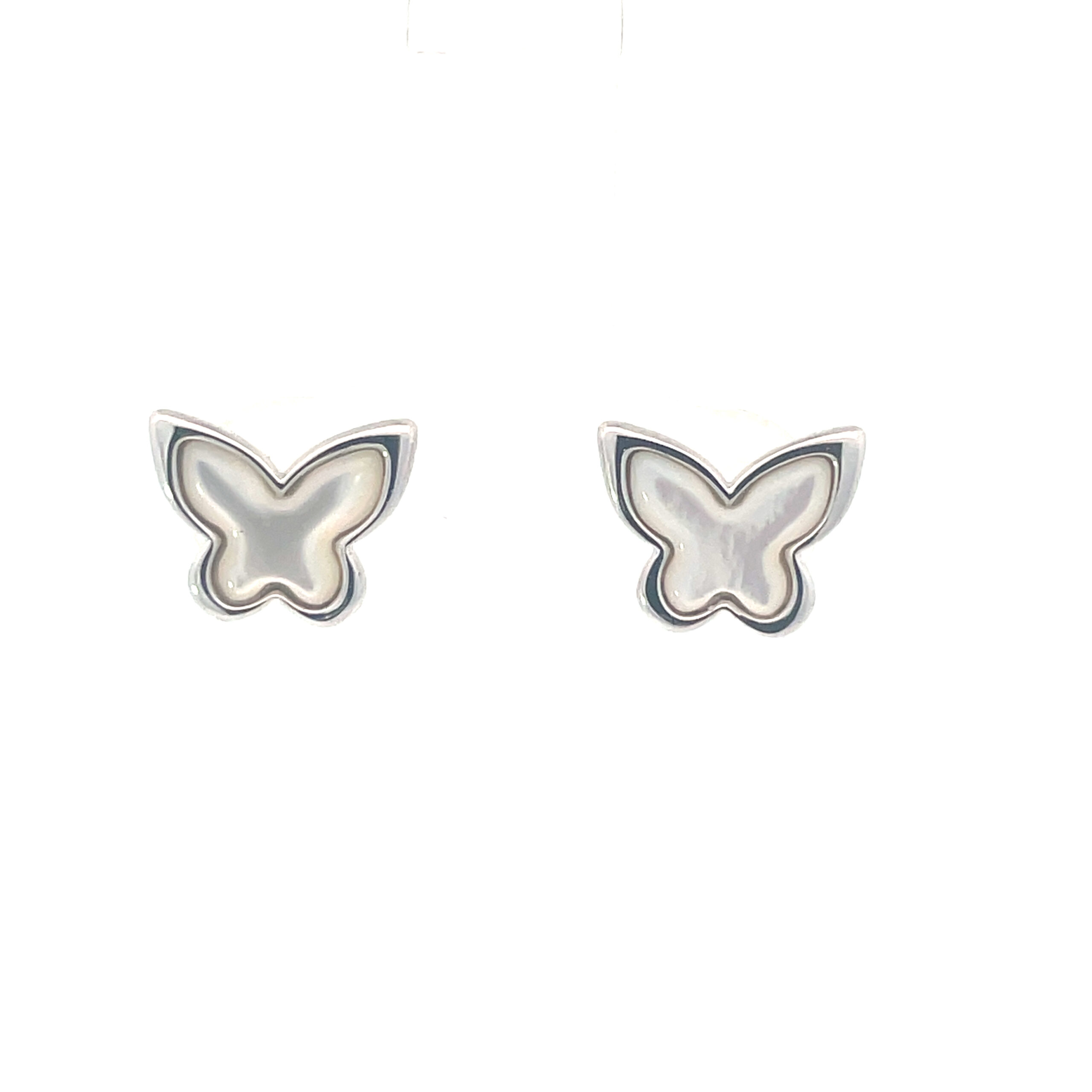 scaled .jpg Sterling Silver mother of pearl butterfly stud earring