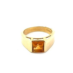 14KT Y/G GEN. CITRINE RING 6.5x6.5 square 2.20 ct citrine
