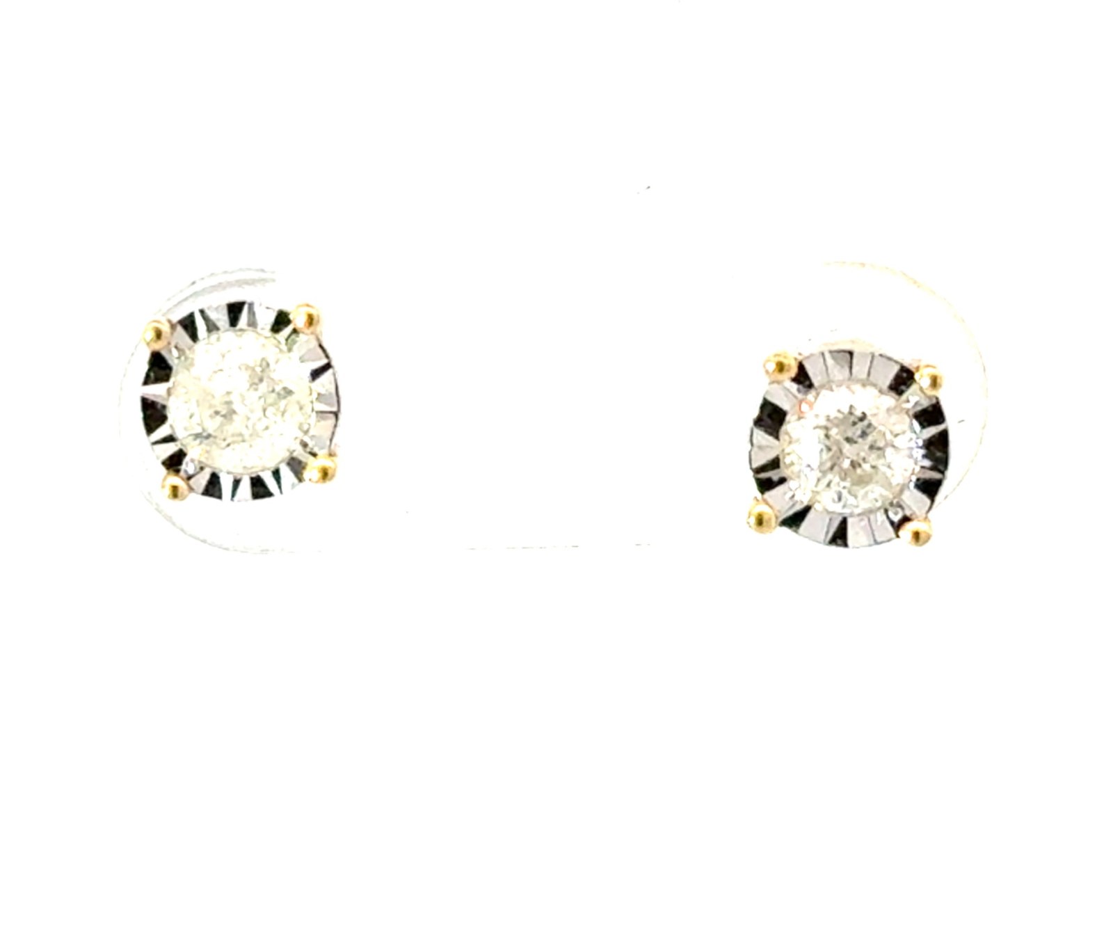 .jpg 10kt two tone diamond illusion stud earring tw 0.50cts I3 clarity, near colorless J color