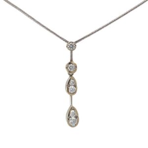 18 KT WG DIAMOND PENDANT 6 ROUND DIAMONDS 0.58 PTS. TW SI1/ G/H/