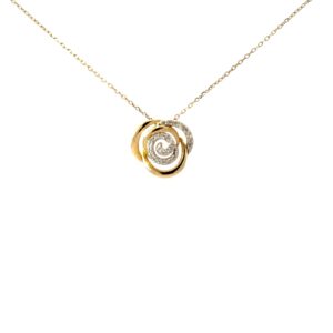 10kt yellow gold diamond love knot necklace D tw 0.17cts SI2/I1 clarity, I/J color on 18" link chain