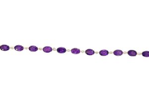 10kt yellow gold diamond and amethyst oval bracelet A tw 11.00cts D tw 0.12cts SI clarity, near colorless I color