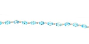 10kt white gold blue topaz and diamond bracelet BT tw 11.00cts D tw 0.12cts SI clarity, near colorless I