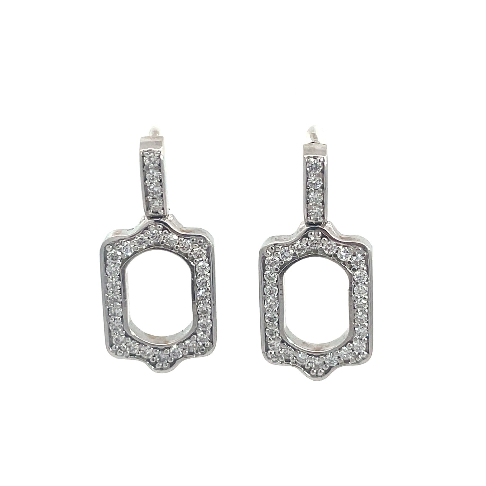 d 18 KT W/G DIA EARRING 56 ROUND DIA TW 0.86 PTS SI1 Clarity G-H Color