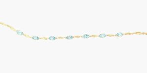 10kt yellow gold blue topaz and diamond open link bracelet with claw catch closure