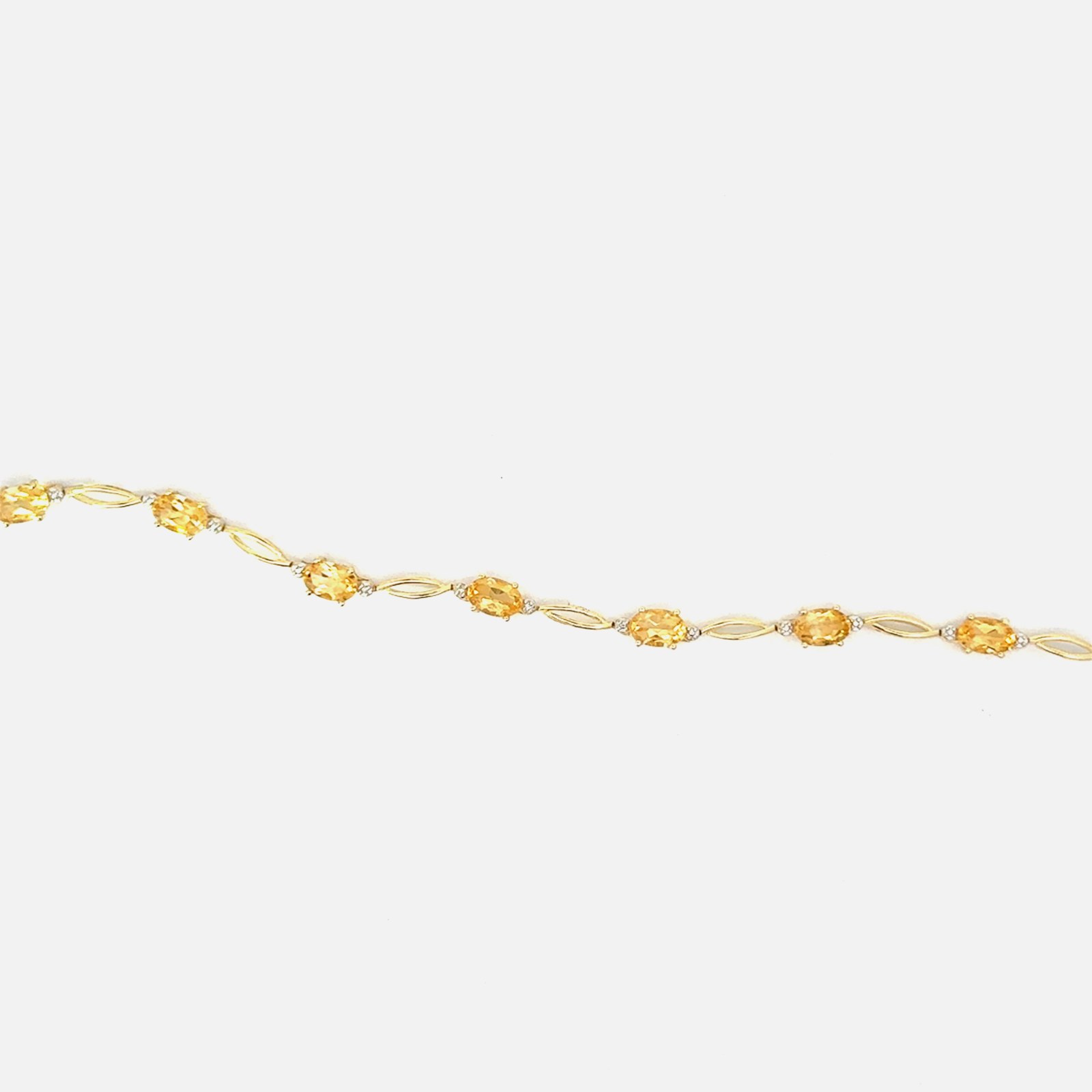 .jpg 10kt yellow gold genuine citrine and diamond open link bracelet with claw catch closure