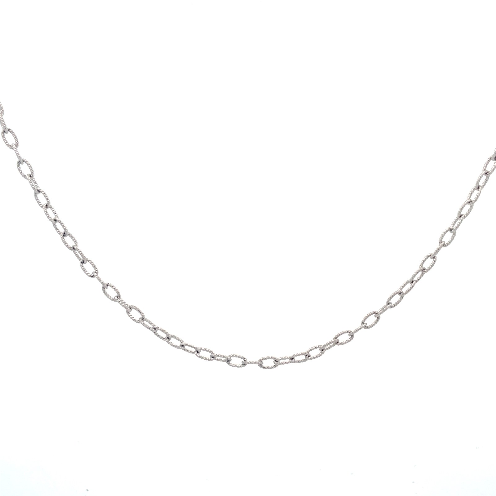 AGRR SS 2.7MM RHOD PLATED ROLO CHAIN 16"