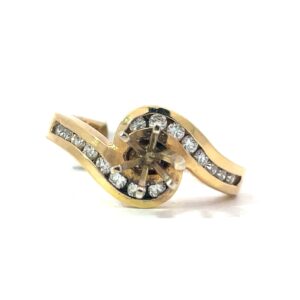 14KT 2TONE DIAMOND ENGAGE MOUNTING16 SIDE STONES TW 0.30 PTS SI H