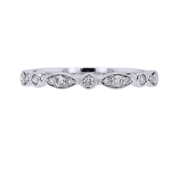 ANB .jpg 10kt white gold diamond stackable band D tw0.17cts SI2 clarity, near colorless I color