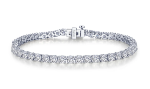 Sterling Silver platinum bonded Lassire simulated diamond tennis bracelet tw 11.00cts 7.25