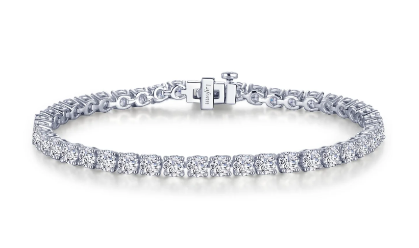 BCLP Sterling Silver platinum bonded Lassire simulated diamond tennis bracelet tw 11.00cts 7.25