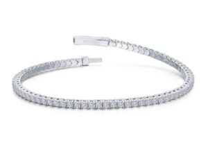 Lafonn's signature Lassaire simulated diamonds in sterling silver bonded with platinum flex tennis bangle bracelet tw 2.85cts 6.8"